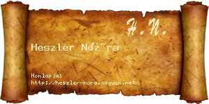Heszler Nóra névjegykártya