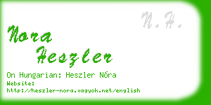 nora heszler business card